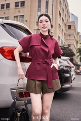 Áo Ethan trench coat tay ngắn phối belt