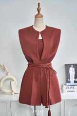 Set jumpsuit Historia + áo dây croptop tay chờm