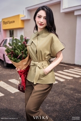 Áo Ethan trench coat tay ngắn phối belt