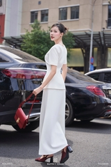 Áo Shesha cổ vuông phối nút