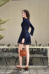 Quần short jean Carmen phối nút