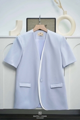 Áo vest Saya tay ngắn phối viền