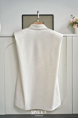 Áo sơ mi Carmen cổ phối hoa