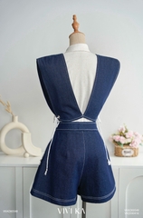 Quần short jean Carmen phối nút