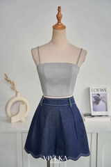 Set jumpsuit Imelda + áo dây croptop váy tùng xếp ly
