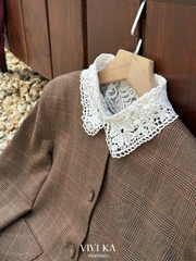 Cổ áo ren rời dáng ngắn baby