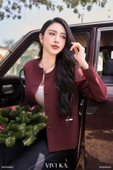 Áo vest Selene túi hộp phối lá cổ