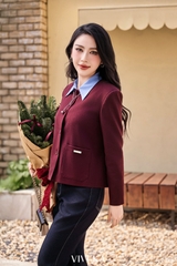 Áo vest Selene túi hộp phối lá cổ