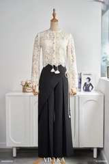 Áo Light croptop ren nơ phối dây rút