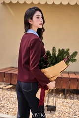 Áo vest Selene túi hộp phối lá cổ