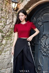 Quần dài Jade phối vạt chéo thắt nơ