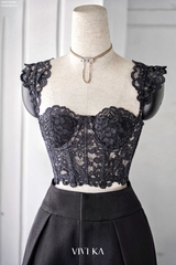 Áo bra hai dây phối ren bản to