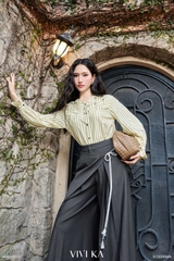 Quần dài Jade phối vạt chéo thắt nơ