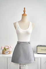Quần váy Gray xẻ tà phối dây