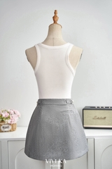 Quần váy Gray xẻ tà phối dây