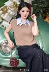 Áo Leon sát nách phối lá cổ