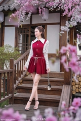 Jumsuit Ashley dây bím tùng xếp ly phối nút