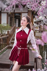 Jumsuit Ashley dây bím tùng xếp ly phối nút