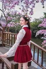 Jumsuit Ashley dây bím tùng xếp ly phối nút