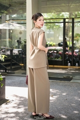 Set Levy áo vest tay chờm đai eo+quần dài