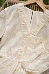 Set áo Angel babydoll cổ V+quần short tơ thêu