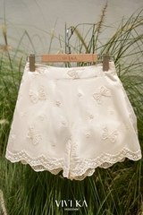 Set áo Angel babydoll cổ V+quần short tơ thêu