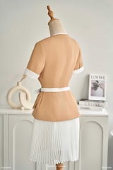 Áo Vesta peplum phối nút