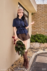 Áo Darcy cổ bèo thắt dây belt