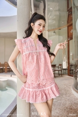 Set Jennifer áo boi thêu tay bèo nhúng+chân váy