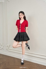 Chân váy ballet xòe phối ren