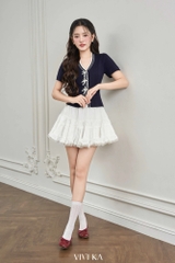 Chân váy ballet xòe phối ren