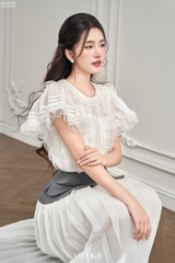 Chân váy Carla dập ly phối vạt lưng peplum