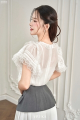 Chân váy Carla dập ly phối vạt lưng peplum