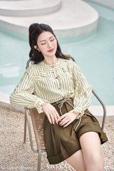 Áo sơ mi Lucy đan vai tay dài