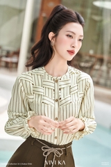 Áo sơ mi Lucy đan vai tay dài