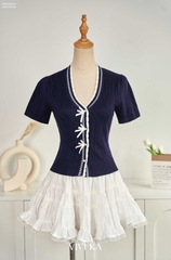 Chân váy ballet xòe phối ren
