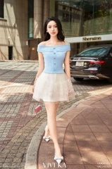Chân váy lưới ren xòe bồng