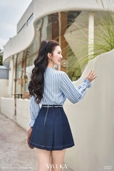Áo sơ mi Lucy đan vai tay dài