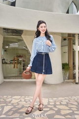 Áo sơ mi Lucy đan vai tay dài