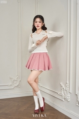 Chân váy Brenda xếp ly phối ren