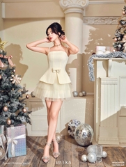 Áo hai dây Charlotte xẻ tà đính nơ