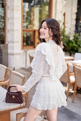 Chân váy ren lỗ xếp tầng