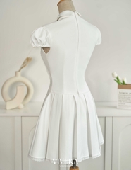 Đầm Carol tùng xếp ly phối nút