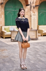 Quần váy Silver tùng bí