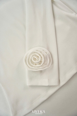 Áo Susan thun gân dài tay phối hoa