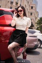 Áo Rosella cổ sơ mi ren hoa