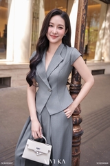 Áo Nerina cổ vest phối dây nơ