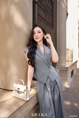 Áo Nerina cổ vest phối dây nơ
