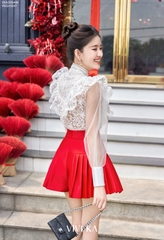Quần váy xếp li smocking
