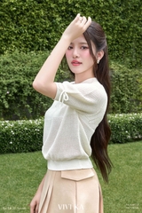 Áo dệt knit nơ